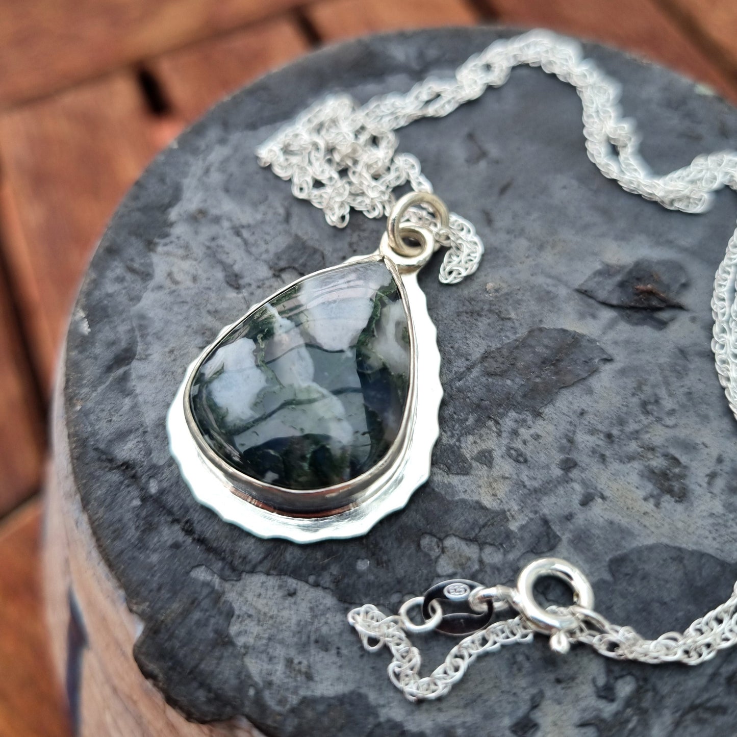 Smoke and Mirrors - Moss Agate Necklace