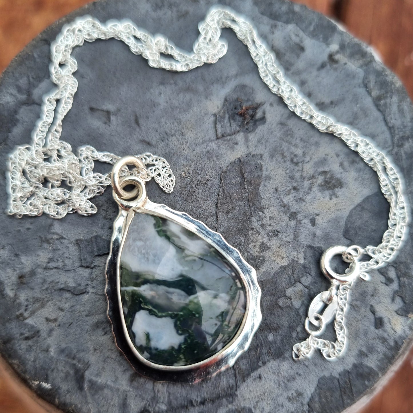 Smoke and Mirrors - Moss Agate Necklace