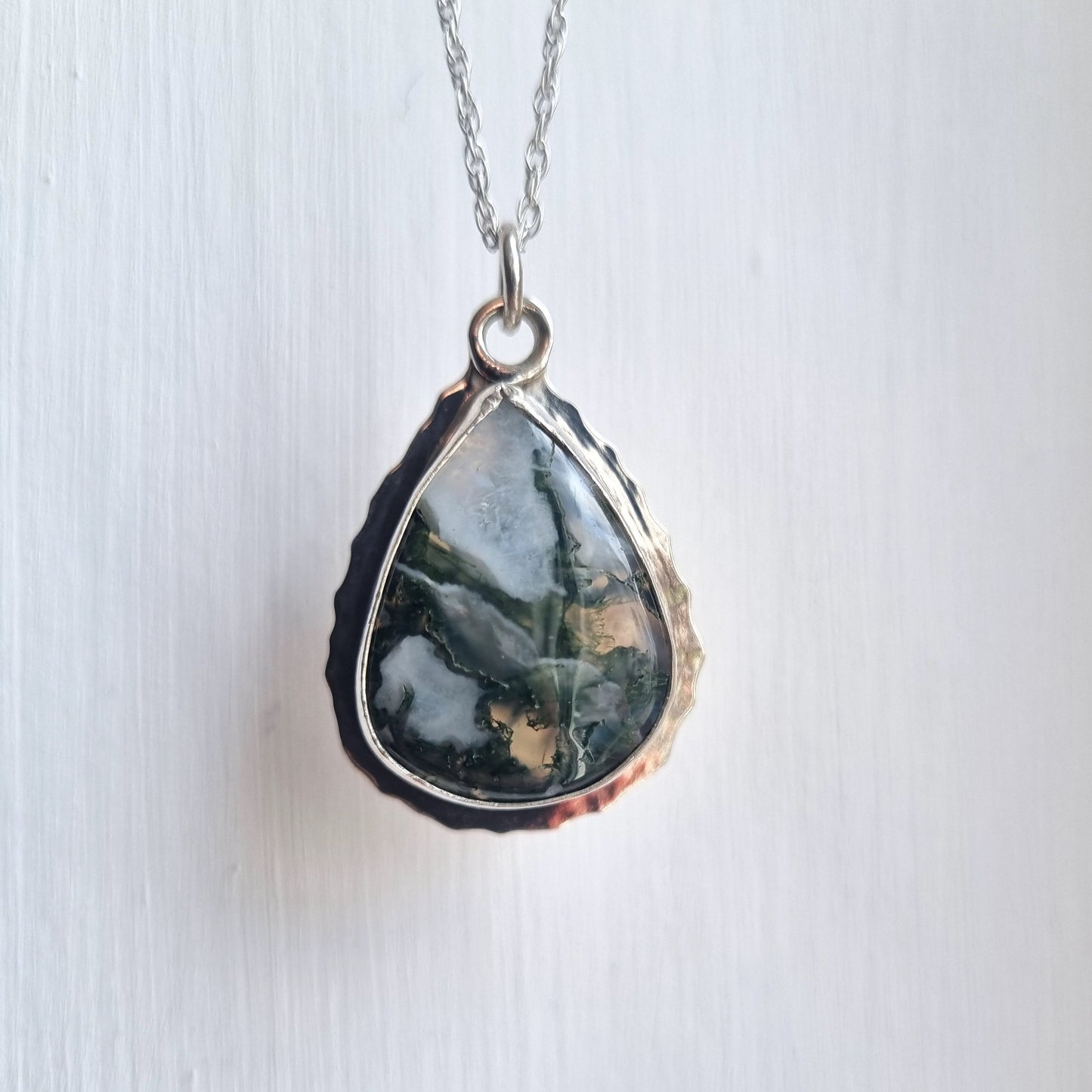 Smoke and Mirrors - Moss Agate Necklace