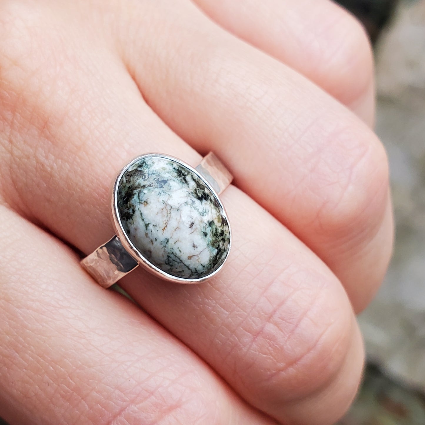 Dentrite Agate Sterling Silver Ring